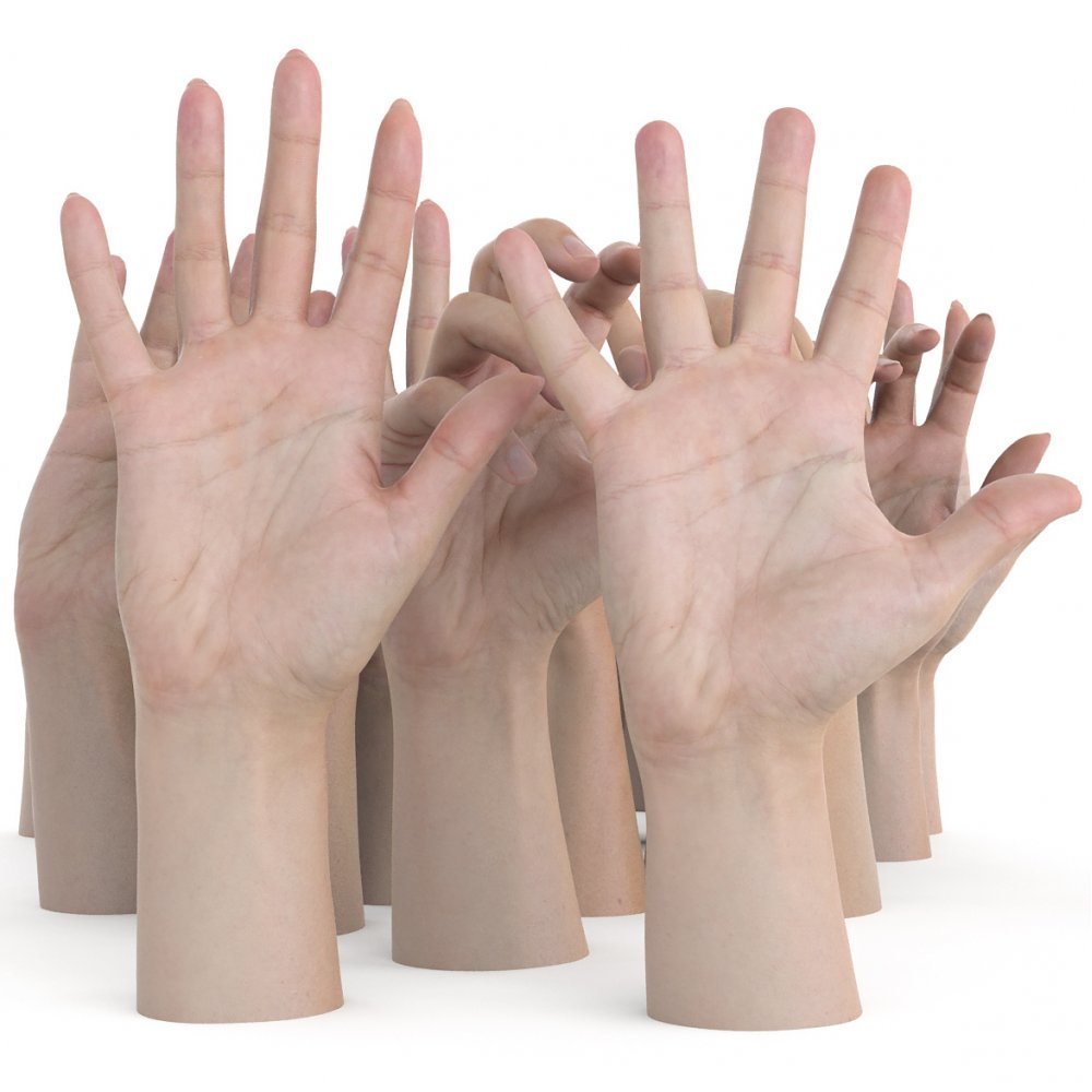 22 X Male And Female 3D Hand Scans